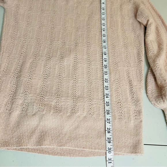 Hinge Acrylic Blend Round Neck Open Back Long Sleeve Women Sweater S Pink Soft - Picture 9 of 10